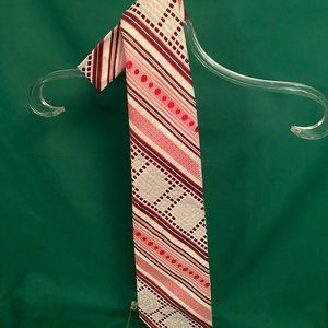 Resisto Men's Tie Vintage Retro Red, White, Burg